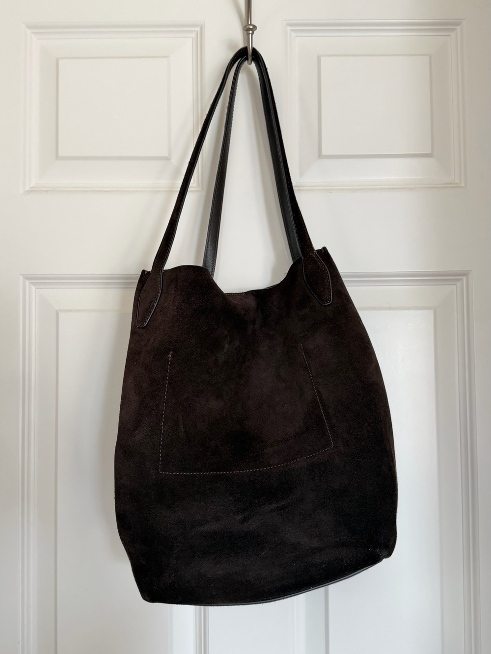 Madewell Dark Brown Suede Shopper Tote - Picture 5 of 8